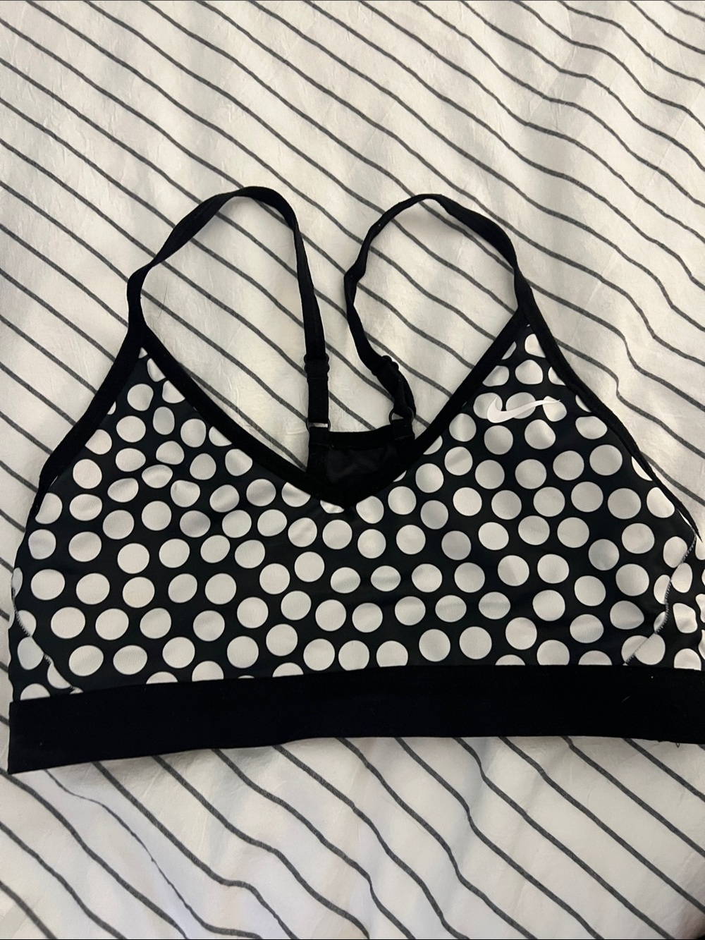 Nike Black & White Polka Dot Sports Bra